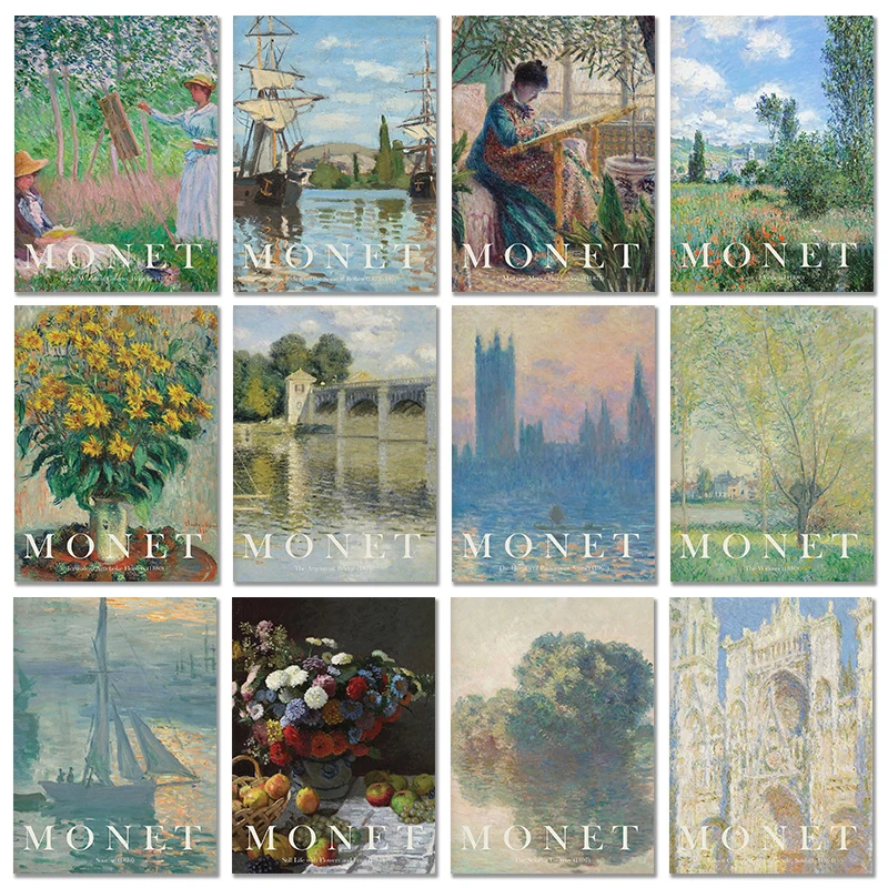 Vintage Collectible Posters - Vintage claude monet famoso artista obra-prima
